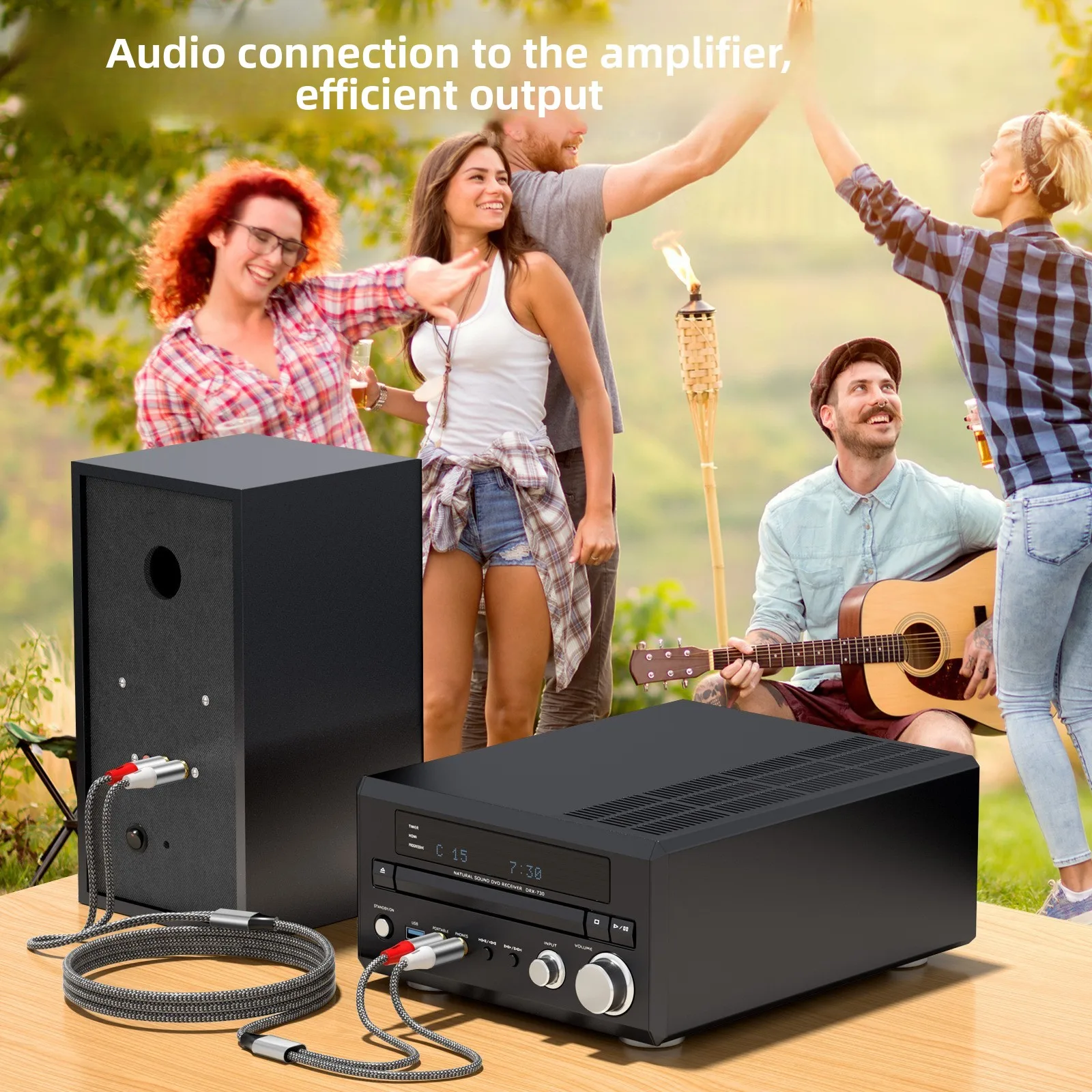 Double RCA audio cable, 2 pair - Home Cinema Subwoofer のレビューと価格