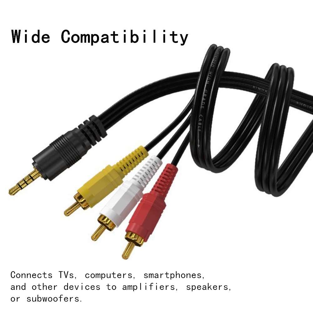 3.5mm to 3 RCA Audio Video Cab - Home Cinema Subwoofer のレビューと価格
