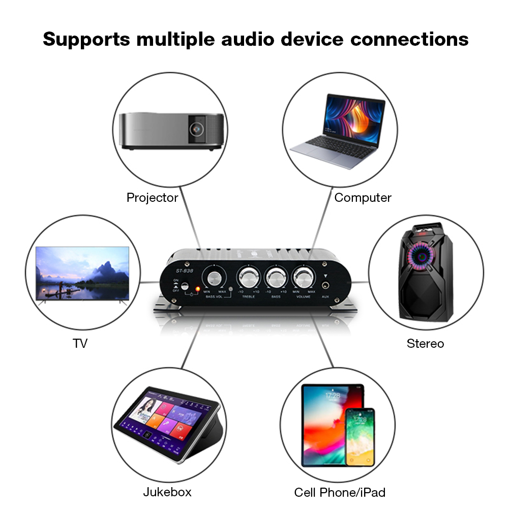 ST-838 Home Theater Amplifiers - Home Cinema Subwoofer のレビューと価格